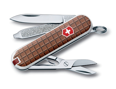 Нож-брелок VICTORINOX Classic 58 мм 7 функций рукоять с дизайном "Шоколад"