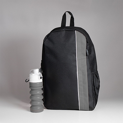 Набор подарочный PUSH: рюкзак, бутылка для воды; серый (Серый)