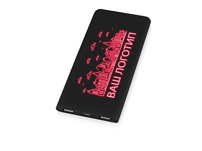 Внешний аккумулятор с подсветкой логотипа Faros, soft-touch, 4000 mAh (Чёрный)