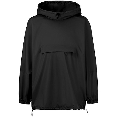 Дождевик-анорак Hard Work, укороченный, черный, единый размер (Чёрный)