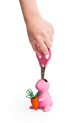 Ножницы и магнит со скрепками Bunny, розовые