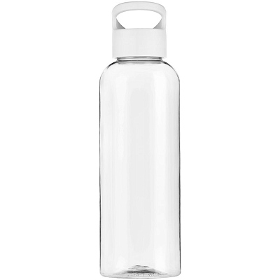 Бутылка для воды Plaske, прозрачная с белой крышкой