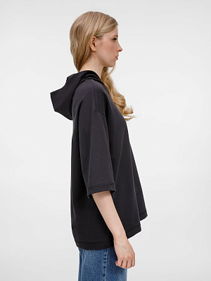 Футболка оверсайз унисекс с капюшоном Neofit, черная