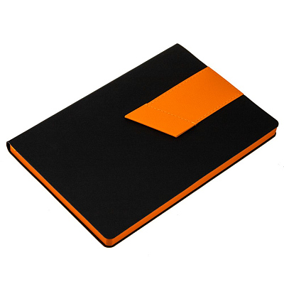 Ежедневник Bookmark, недатированный, черный с оранжевым