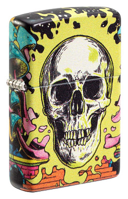 Зажигалка ZIPPO Skull Design с покрытием Glow In The Dark Green,латунь/сталь,разноцветная38x13x57 мм (Разноцветный)