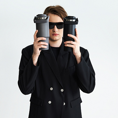 Термокружка вакуумная Монтана (Montana), черный