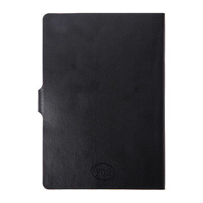 Ежедневник недатированный Stellar, А5, черный, кремовый блок  в линейку, с оранжевым обрезом