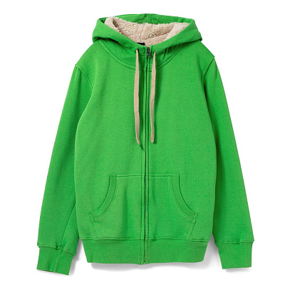 Толстовка унисекс на молнии Sherpa 280, черная (Зеленый)