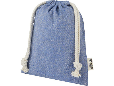 Маленькая подарочная сумка Pheebs из переработанного хлопка 0,5 л (Синий)