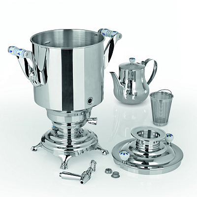 Самовар BEEM модель Romanov, 5 литров, серебристый