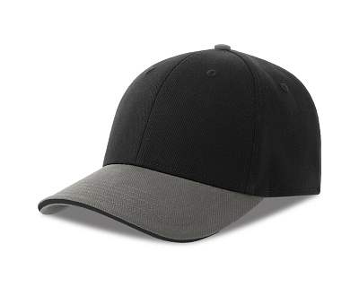 Бейсболка LIBERTY SANDWICH-S 270, 6 клиньев, металлическая застежка (Черный, серый)