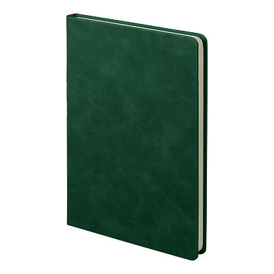 Ежедневник недатированный Muse , А5, с декоративной коричневой полосой, блок в линейку (Зеленый)