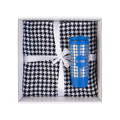 Плед "Ritz" , 140 х 200 см, темно-синий с белым