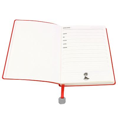 Ежедневник A5 недатированный Farfalla в мягком переплёте, красный 