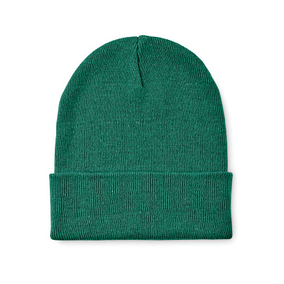 Knitted beanie with cuff (Темно-зеленый)