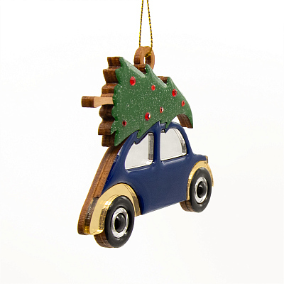 Ёлочная игрушка Машинка (синий)