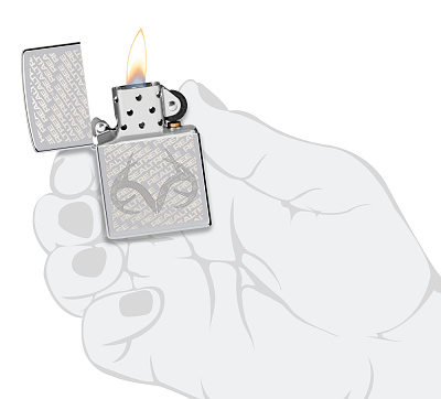 Зажигалка ZIPPO Reatree® с покрытием High Polish Chrome, латунь/сталь, серебристая, 38x13x57 мм