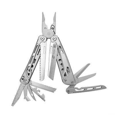 Мультитул Stinger, 106 х 43 мм, 19 функций, сталь , в комплекте нейлоновый чехол (Серебристый)