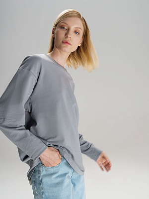 Футболка оверсайз с двойным рукавом Kosmos, светло-серая (Серый)