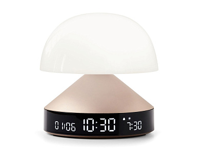 Светильник с часами и световым будильником Mina Sunrise (Золотистый)