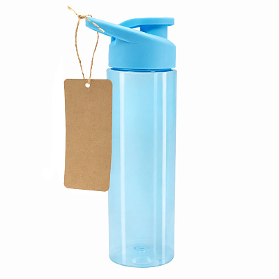 Пластиковая бутылка Ronny To Go с биркой, голубая (Голубой)