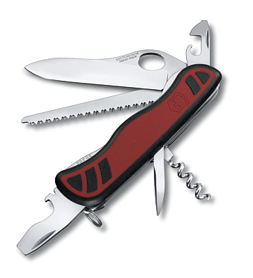 Нож перочинный VICTORINOX Forester, 111 мм, 10 функций, с фиксатором лезвия  с чёрным (Красный)