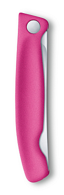 Нож для овощей VICTORINOX SwissClassic, складной, лезвие 11 см с волнистой кромкой, розовый