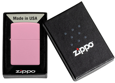 Зажигалка ZIPPO Classic с покрытием Pink Matte, латунь/сталь, розовая, матовая, 38x13x57 мм
