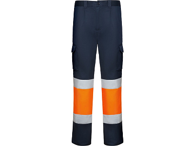 Брюки Daily stretch HV со светоотражающими полосами, мужские (Синий нэйви/неоновый оранжевый)