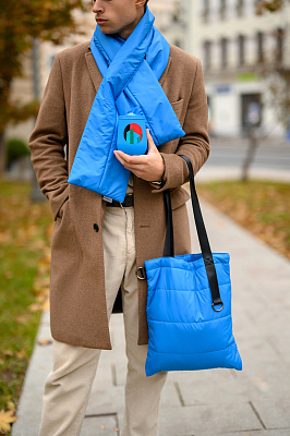 Шоппер Superbag Bubble, с магнитной кнопкой (голубой с черным)