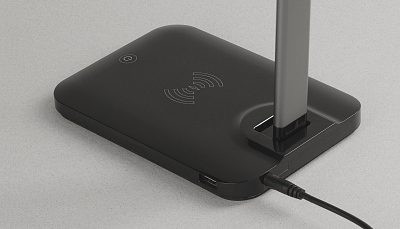 Лампа с беспроводным зарядным устройством "High Light", черный