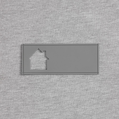 Лейбл из ПВХ с вырубкой «Дом», серый