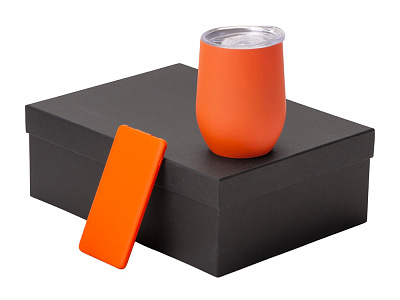 Подарочный набор COLOR IT с термокружкой и повербанком (Оранжевый)