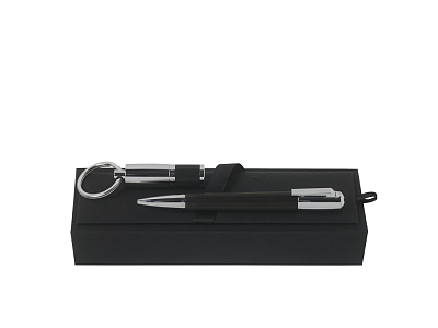 Подарочный набор: USB-флешка на 16 Гб, ручка шариковая (Черный/серебристый)