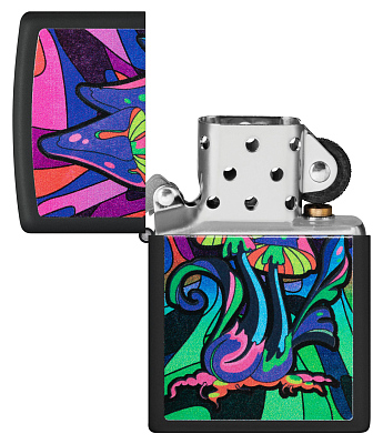 Зажигалка ZIPPO Counter Culture с покрытием Black Light, латунь/сталь, черная,матовая 38x13x57 мм