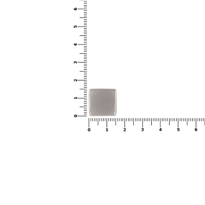 Квадратный шильдик на резинку Epoxi, матовый серебристый