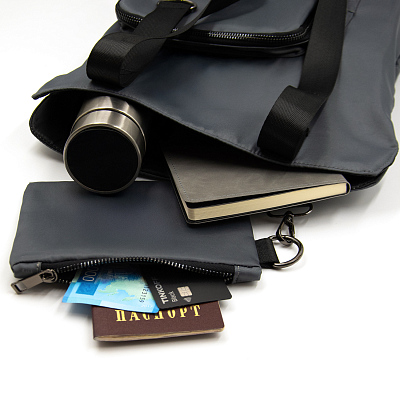 Шоппер Superbag Pocket (серый с черным)