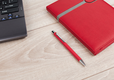 Ручка шариковая "Trade", покрытие soft touch, красный