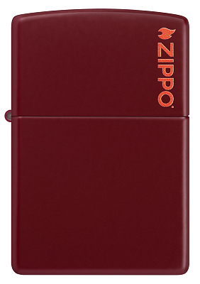Зажигалка ZIPPO Logo с покрытием Merlot, латунь/сталь, бордовая, глянцевая, 38x13x57 мм