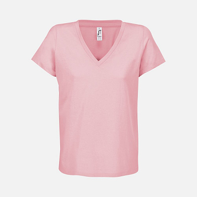 Футболка женская Regent Women с V-образным вырезом, розовая (candy) (Розовый)