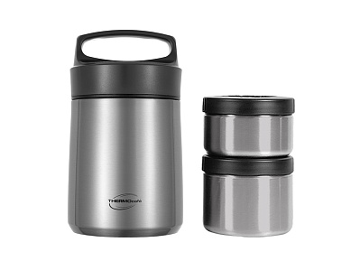 Термос с двумя контейнерами THERMOcafe 
TCLB-1480SY, 1480 мл (Стальной)