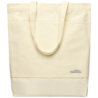 Сумка для покупок JETTA 325 г/м² с шильдом - машина, натуральный (Натуральный/шильд машина (серебро))