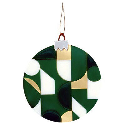 Ёлочное украшение Хундертвассер, коллекция ARTS`ME (зеленый с белым и с золотом) (Зеленый с белым и с золотом)