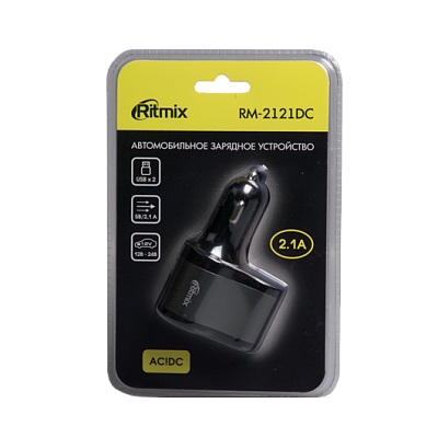 Автомобильное ЗУ RITMIX RM-2121DC, темно-серый