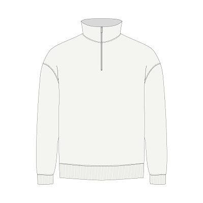 Толстовка на молнии унисекс FLOW, белая (теплый оттенок), размер 3XL/4XL (Белый)