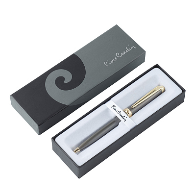 Ручка шариковая Pierre Cardin ECON, цвет - серый. Упаковка Е-2