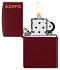Зажигалка ZIPPO Logo с покрытием Merlot, латунь/сталь, бордовая, глянцевая, 38x13x57 мм - Фото 3