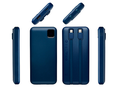 Внешний аккумулятор со встроенными кабелями Фрэйм, 10000мач