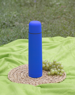 Термос "Родос", покрытие soft touch, 1 л., синий