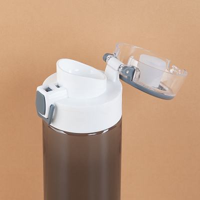 Бутылка для воды "Vita" 600 мл, серый с белым